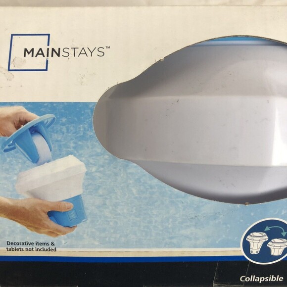 Mainstays Swimming Pool Blue & White Collapsible Floating Tablet Dispenser 'NEW' - Picture 6 of 6